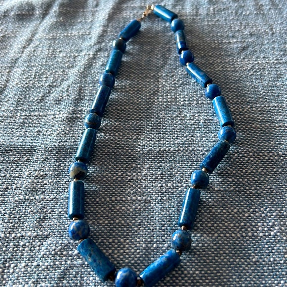 LAPIS LUZULI 18” NECKLACE w/ Silver Lobster Claw Clasp - Picture 1 of 1